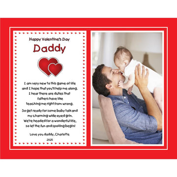 First Valentine'S Day Poem Gift From Baby To Daddy, 8X10 Inch Print Personalized With Names And Photo