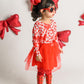 Vieille Baby Girls Valentines Day Dress 2T Red Love Heart Tutu Skirts Spring Clothes Long Sleeve Red Outfits 2T 3T