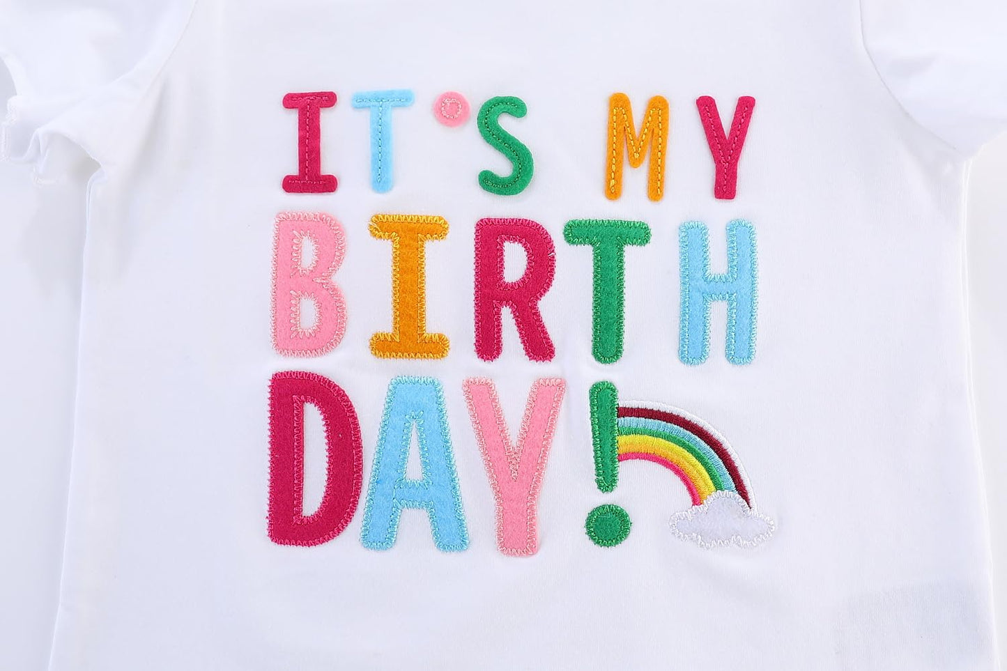 Mud Kingdom Baby Girls Birthday Clothes Set 1 Year Gifts Party T-Shirt And Tulle Skirt Outfit Rainbow 12 Months