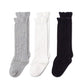 Epeius 3 Pair Pack Little Girls Uniform Knee High Socks Kids Boys Seamless Cotton Tube Ruffled Stockings For 3-5 Years,Black/Whi