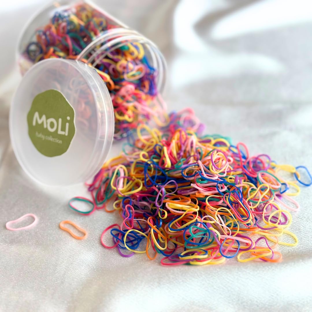 1500 Pcs Toddler Baby Infant Mini Thin Gentle Hair Elastics Ties Soft Rubber Bands For Thin Fine Hair Baby Girl (Multicolor - Ra
