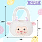 Sheep Easter Basket For Kids, Cute Plush Empty Bucket With Small Ears And Handle Egg Hunt Tote Candy Bag Basket For Boys Girlste