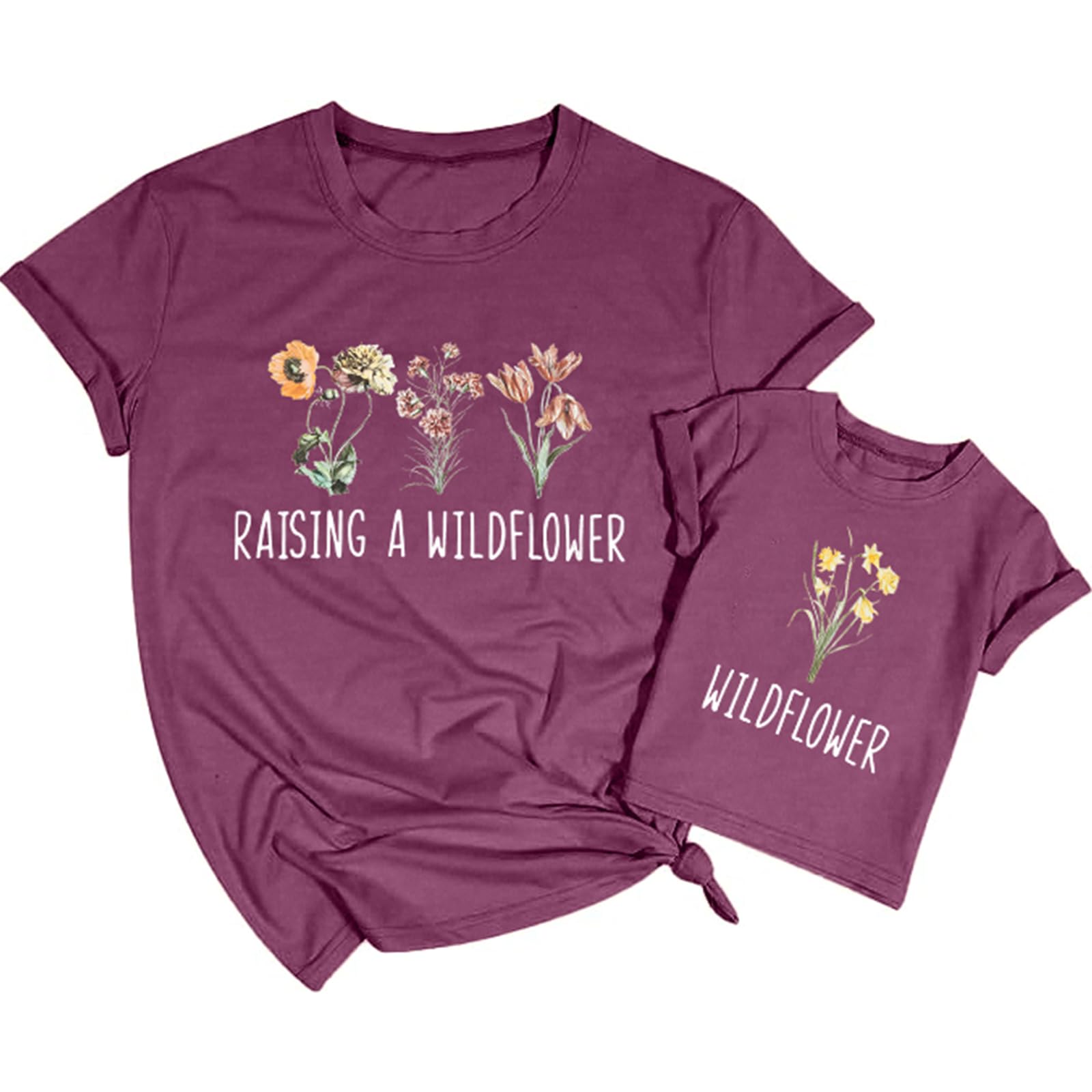 Raising A Wildflower Shirt Mom Toddler Matching Tshirt Mommy and Me Matching Tee Mother Daughter Son Mama Mini Outfit