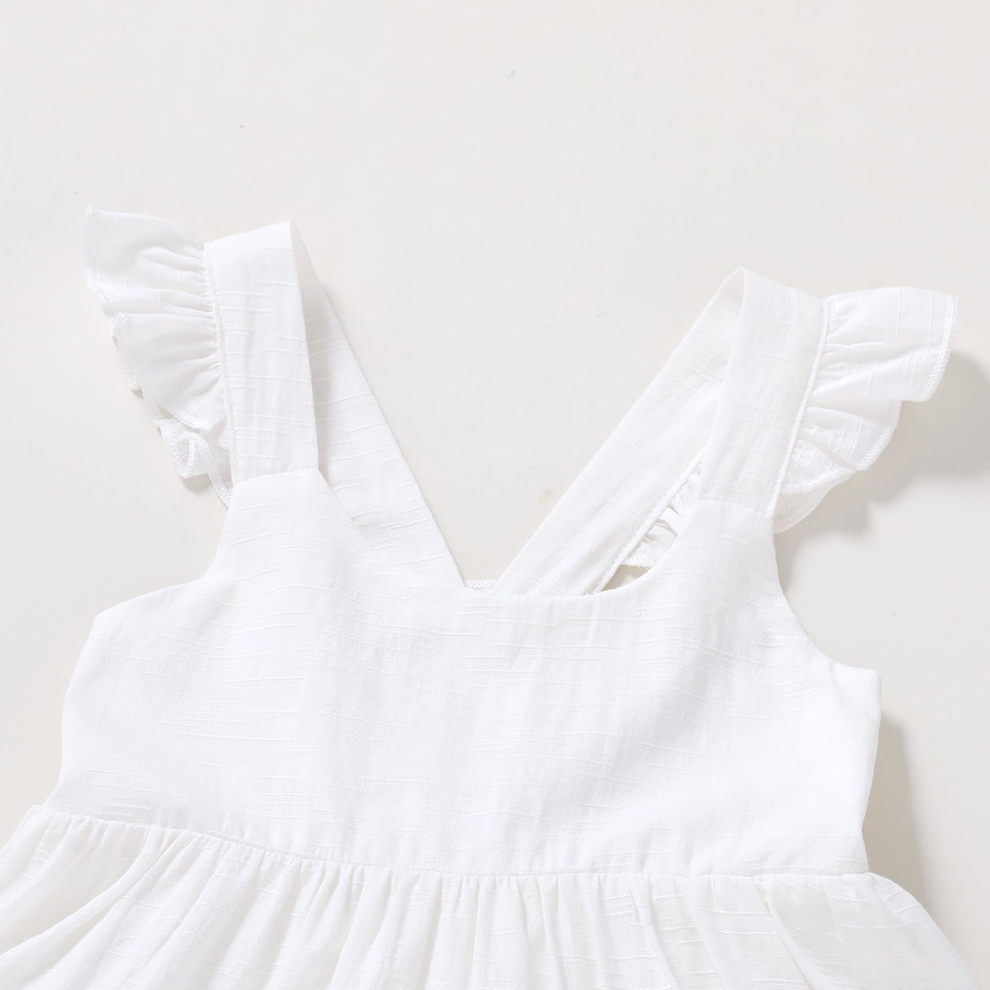 Younger Tree Toddler Baby Girl Dress Summer Outfits Flutter Sleeve Smocked Dress Kids Causal Boho Dresses Clothes (7-8T, Toddler