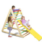 Costzon Foldable Triangle Climber With Reversible Ramp, 3 In 1 Climbing Toys For Toddlers Wooden Montessori Play Gym For Climbin