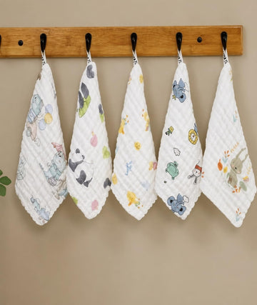 AAROVI 100% Muslin Cotton Baby Washcloths  Ultra Soft Face Towels for Newborn & Toddlers | Highly Absorbent, SkinFriendly Bath