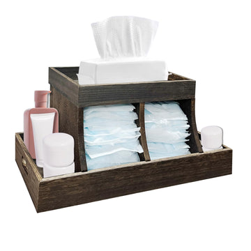 YEXEXINM Diaper Caddy Organizer - Durable Wooden Changing Station Table with Diaper Storage for Wipe Dispenser, Wipe Warmer and 