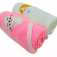 First Kick Baby Cotton Bath Towels New Born Combo Pack of Hooded Soft Wrapping Towel Pack of 2 (70 cm x 66 cm) Set of 2