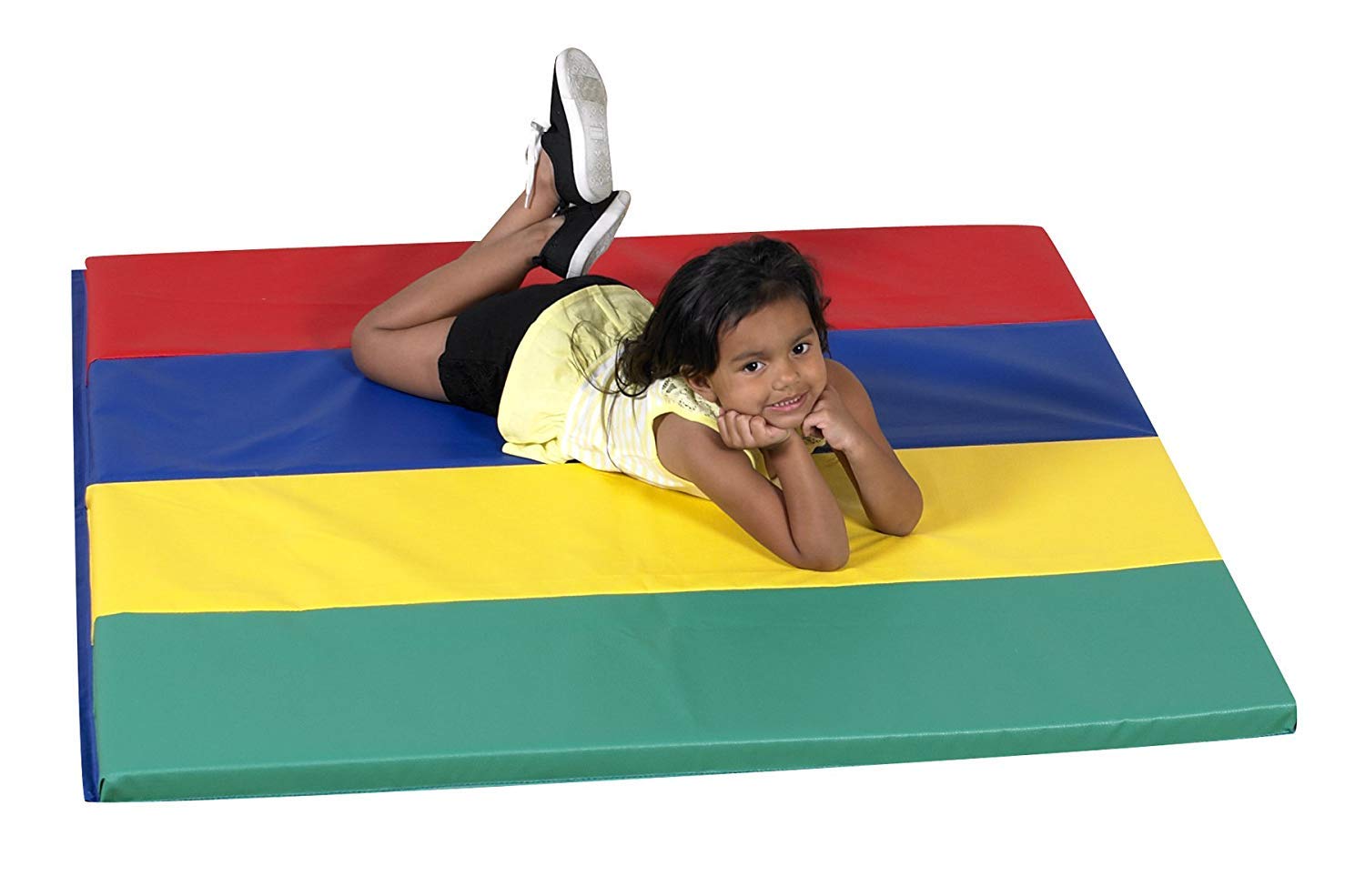 Children'S Factory, Cf321-144, Rainbow Folding Gym Mat, 4X4, Toddler Indoor Playground, Baby Foam Floor Play Mat, Kids Preschool