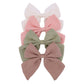 4 PCS Sailor Bow Hair Clips for Kids Girls Women Linen cotton Hair Bow Alligator Clips Baby Toddler Girl Mom Hair Accessories (A