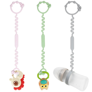 Toy Straps For Stroller, Pacifier Holder Clip With Self-Adjusting Bayonet, Pure Silicone Material Without Bpa; Can Be Used For T