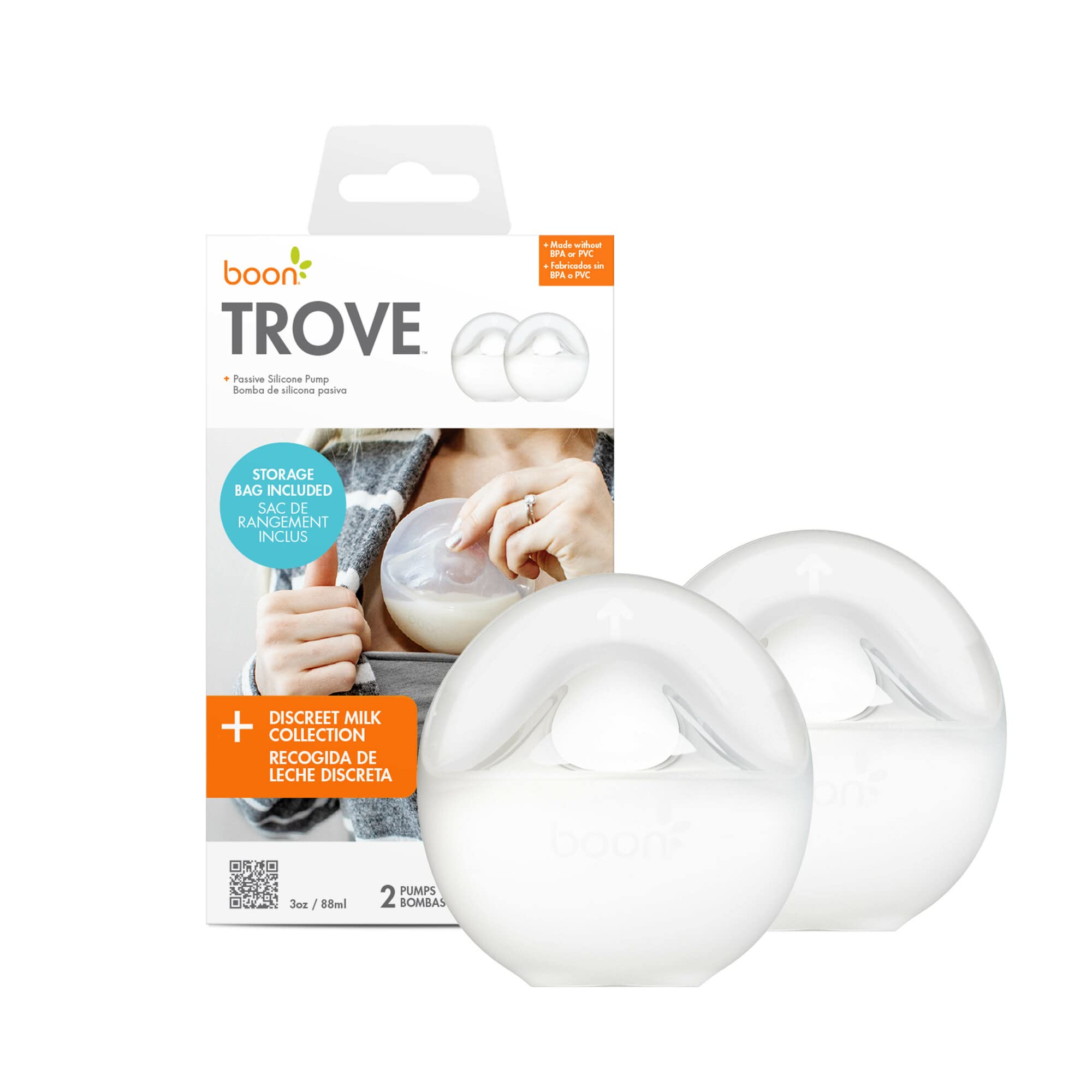 Boon Trove Silicone Manual Breast Pump With Travel Pouch - Hands Free ...