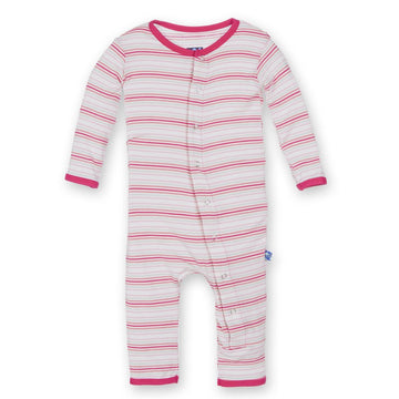 Kickee Pants Little Girls Print Fitted Coverall- Girl Desert Stripe, 0-3 Months