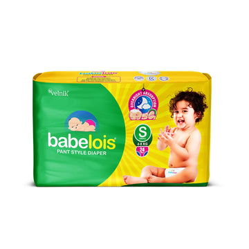 Babelois Pant Style Diapers For Babies| New Born Baby Diapers With Cottony Soft Advance Gel Technology | Overnight Absorption (S