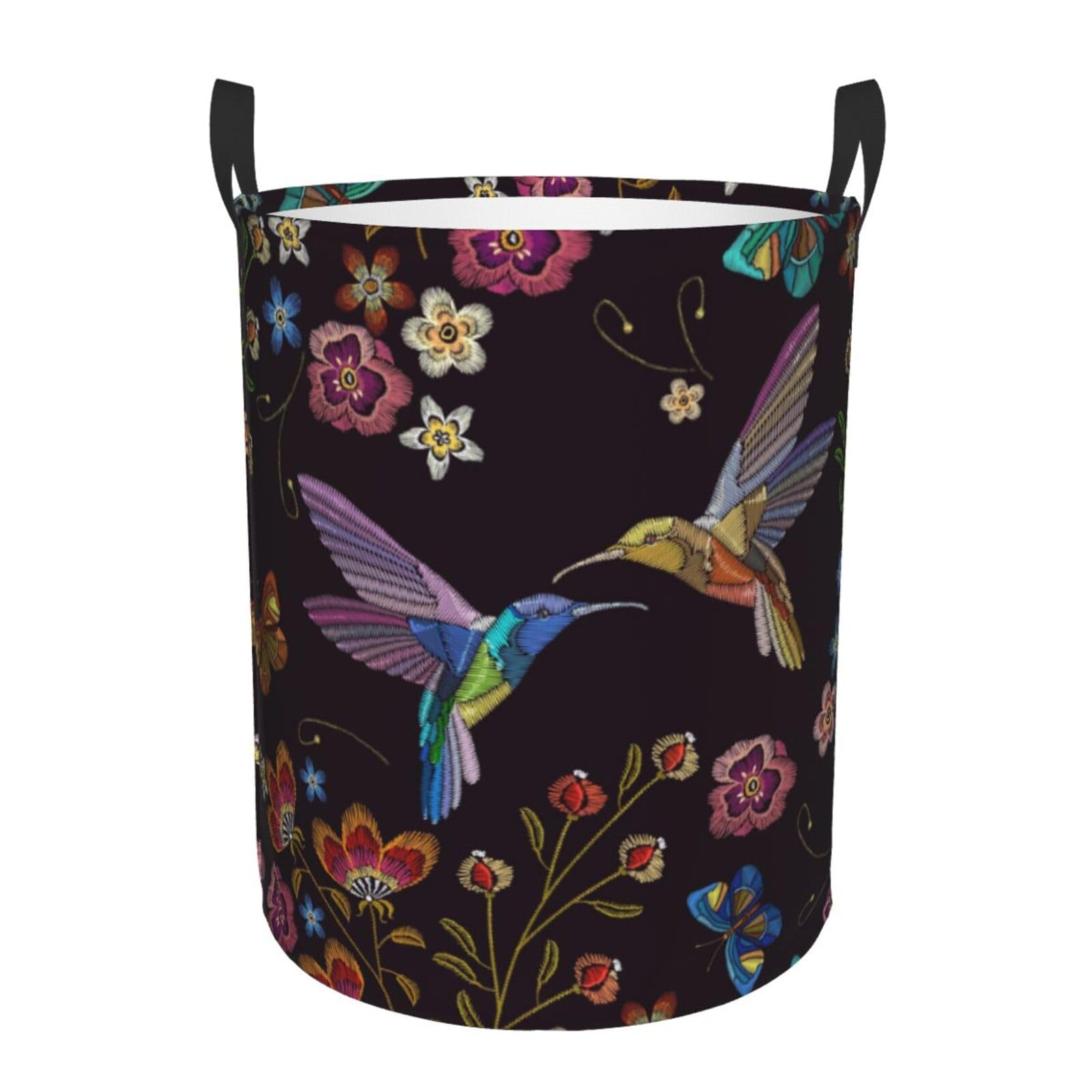 Pevtufa Humming Bird And Tropical Foldable Laundry Basket Organizer,Fabric Clothes Toy Storage Basket Nursery Hamper Storage Bin