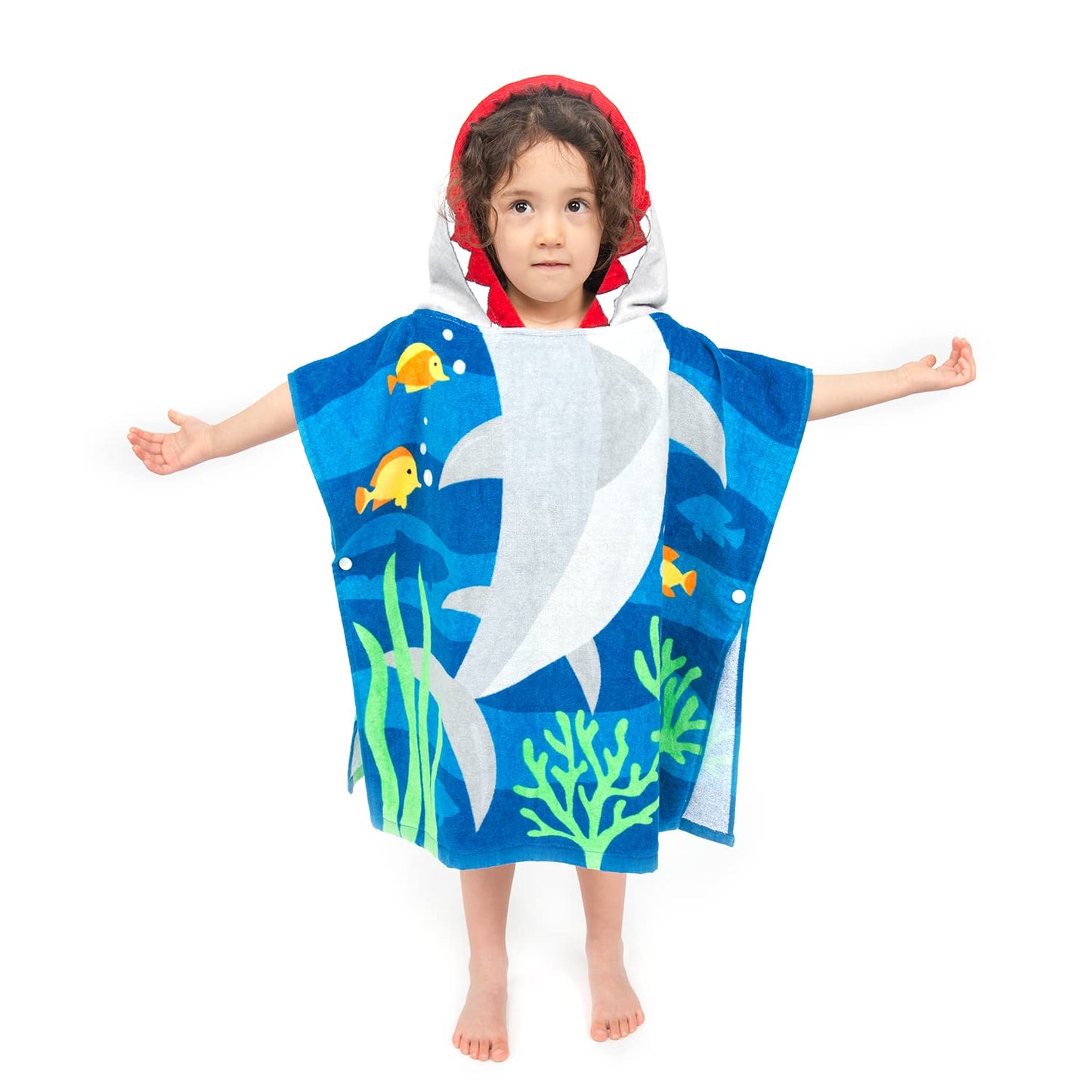 Florica Toddler Hooded Beach Towel Coverup Cape Kids Cotton Soft Quick Dry Absorbent Use For Swim Pool Bath Poncho Towels 2 To 6