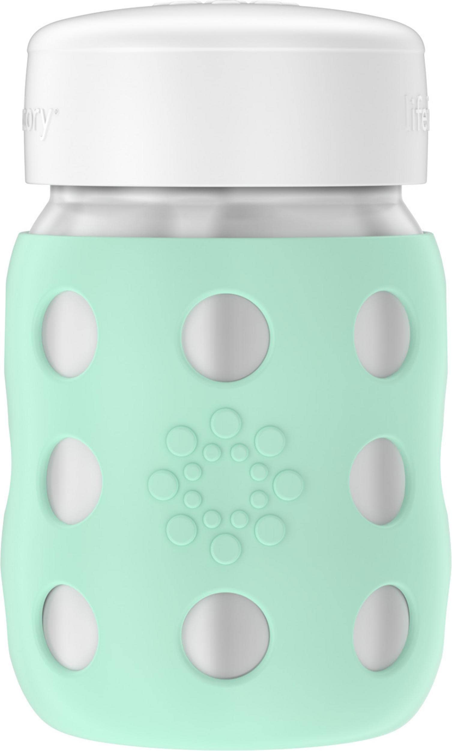 Lifefactory 8-Ounce Stainless-Steel Vacuum-Insulated Wide-Neck Baby Bottle With Flat Cap, Mint (Ls2231Wmi4)