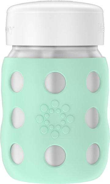 Lifefactory 8-Ounce Stainless-Steel Vacuum-Insulated Wide-Neck Baby Bottle With Flat Cap, Mint (Ls2231Wmi4)