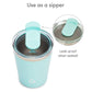Munchkin Steel My Heart 2-In-1 Toddler Sippy Cup Tumbler With Spill Proof Simple Clean Straw And Open Sipper Lid, 8 Ounce, Stain