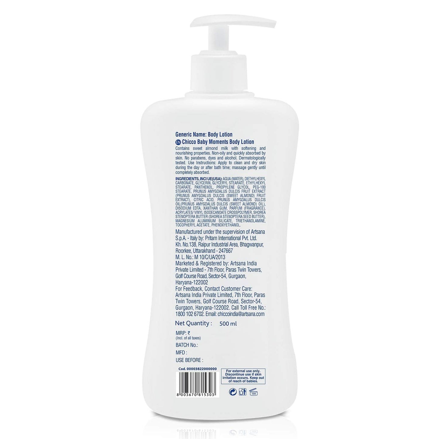 Chicco Baby Moment Body Lotion Size 500 Ml.