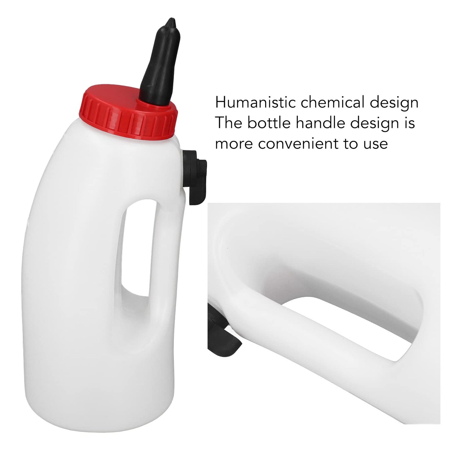 Calf Milk Bottle, 4L New Born Calf Milk Feeder Farm Nursing Equipment With Handle Nipple