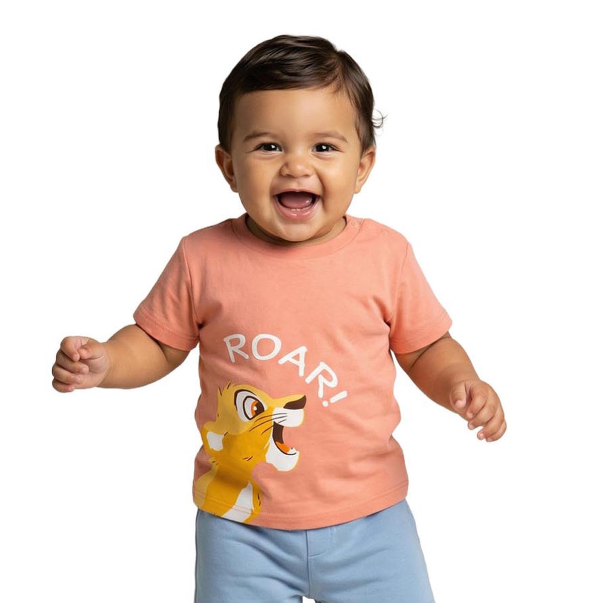 Nautinati Disney Baby Boys Pure Cotton Printed TShirt | Age 3 Months  3 Years Orange