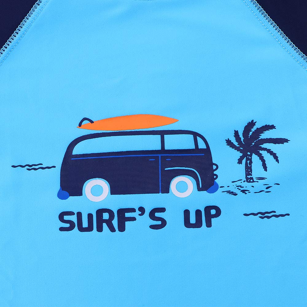 Huaaniue Baby Toddler Boy Swimsuit Rashguard Set Swimwear Upf 50+ Car With Hat 6-12 Months