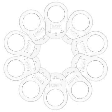 10 Pieces Silicone Adapter Rings Baby Holder And Clip Mam-Compatible (Soft &Transparent)