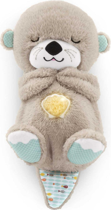 Fisher-Price Baby Toy Soothe n Snuggle Otter Portable Plush Sound Machine with Music Lights & Breathing Motion for Newborns 0+