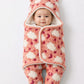 RED Baby Hooded Swaddle Wrap Blanet Cloud Print