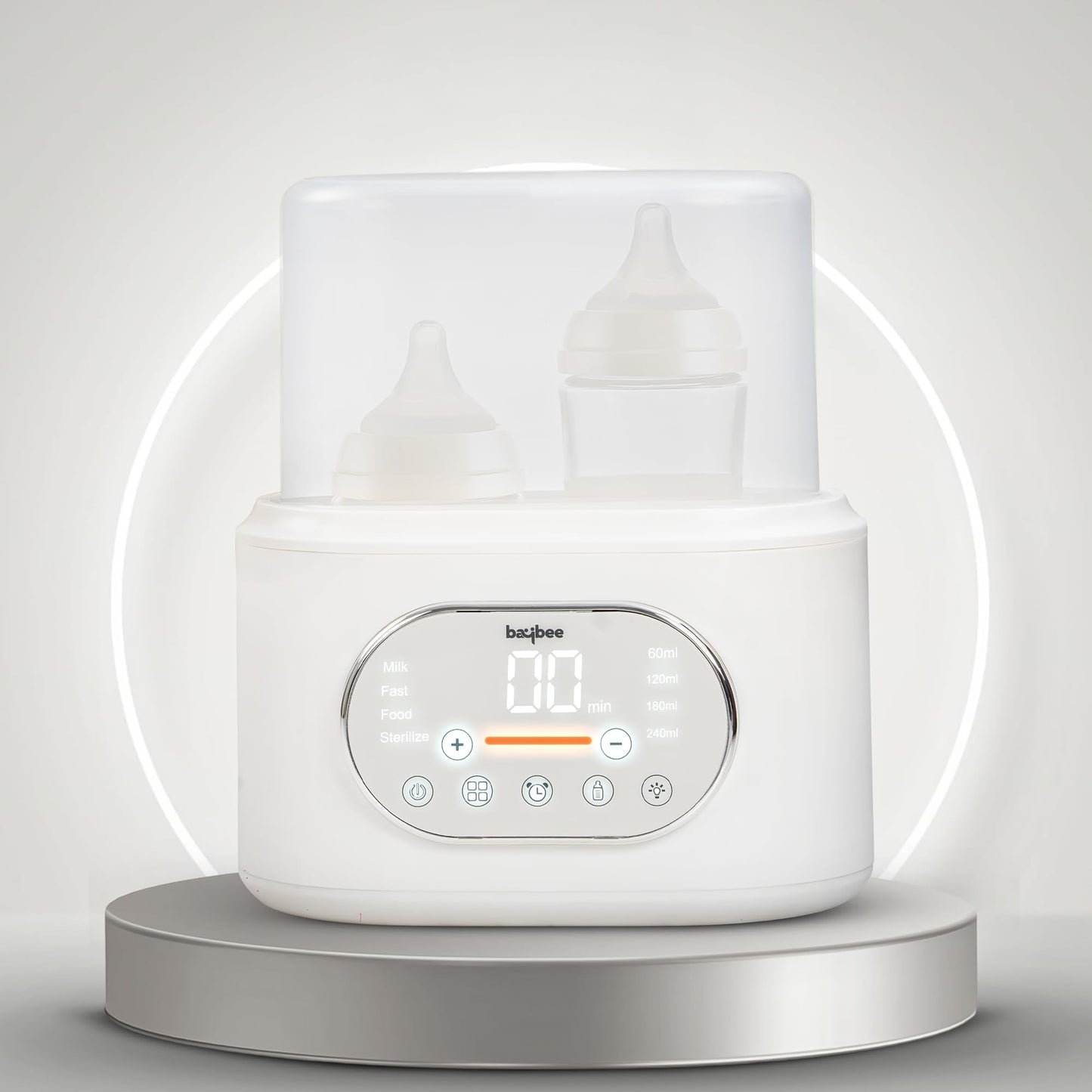 Baybee Duowarm 10In1 Baby Bottle Warmer For Baby Milk & Food | Electric Double Bottle Sterilizer For Baby Products With Led To