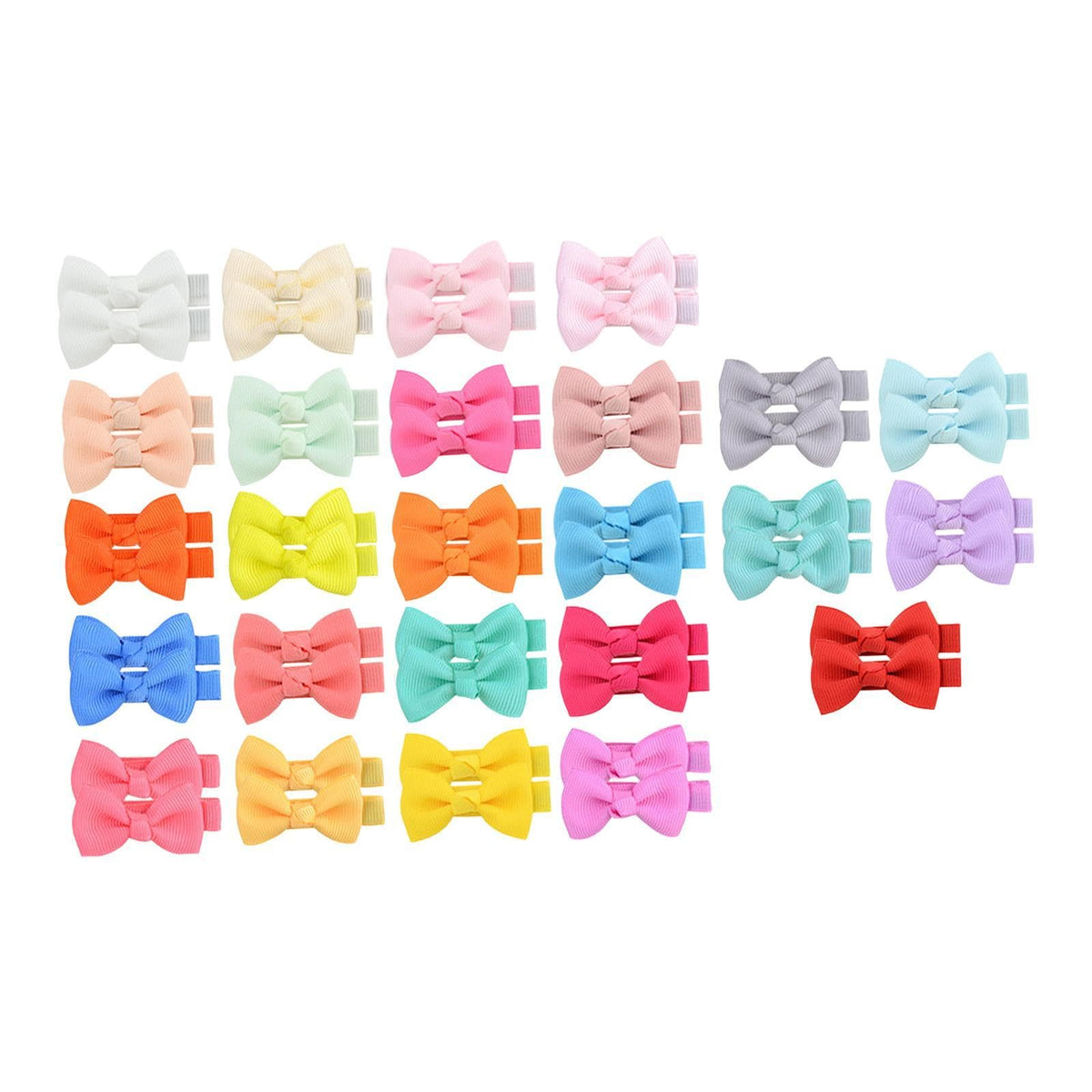 NIVAA 50Pcs Baby Hair Clips Mini Hair Pins Daily Makeup Girl Baby Fully Lined Bows