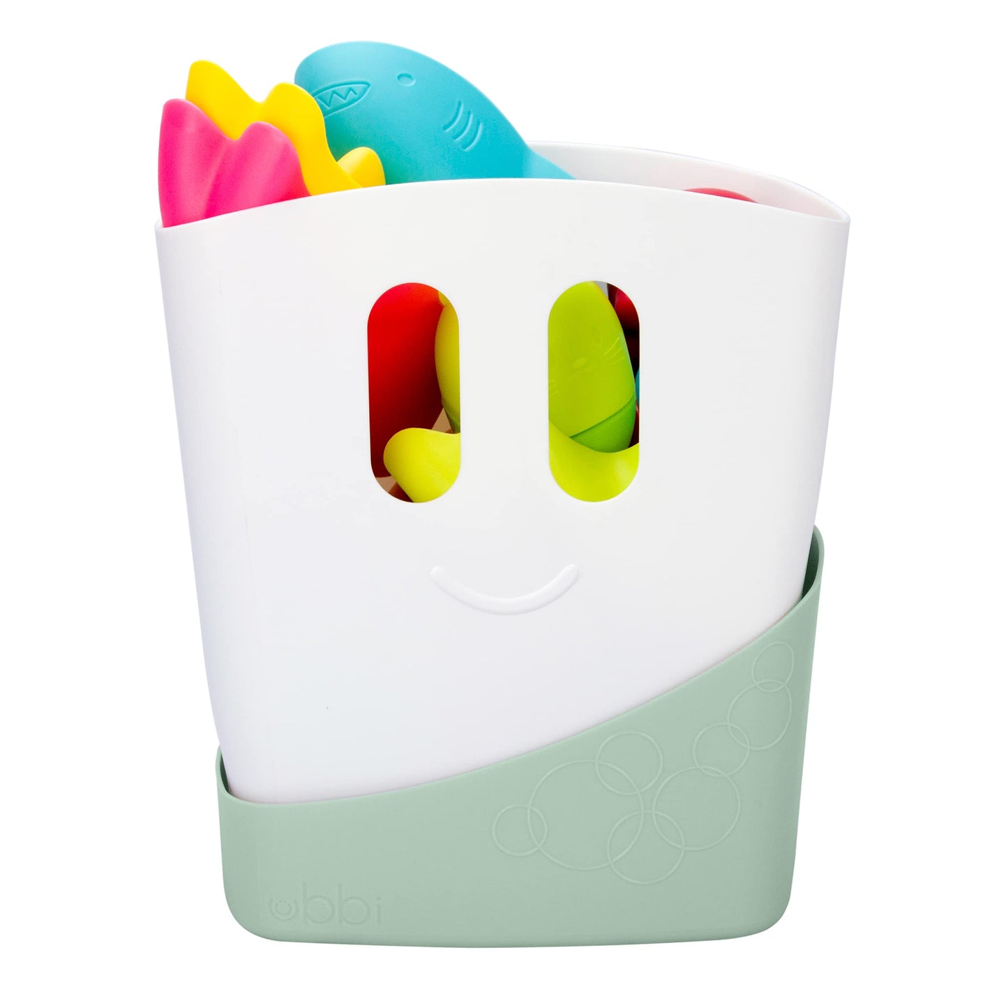 Ubbi Stand Up Bath Toy Storage Organizer, Bath Caddy with Removable Drying Rack Bin for Toddlers and Baby, Sage