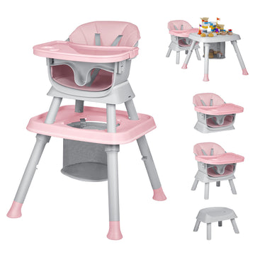 Albert Baby 8-In-1 High Chair For Babies And Toddlers, Converts To Dining Booster Seat, Kids Table & Chair Set, Building Block T