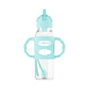 Dr. Brown'S Milestones Narrow Sippy Straw Bottle, Spill-Proof With 100% Silicone Handles And Weighted Straw, 8 Oz/250 Ml, Green,