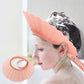 Baby Shower Cap Shield, Pink Bathing Cap Bath Hat Bathing Safe Silicone Protection, Soft Adjustable Visor Hat For Protector Head