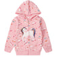 Akyzic Girls Zip Up Hoodie Unicorn Fall Jacket Kids Back To School Outfit Hooded Sweatshirt Toddler Girl Fall Outerwear 6T/8053