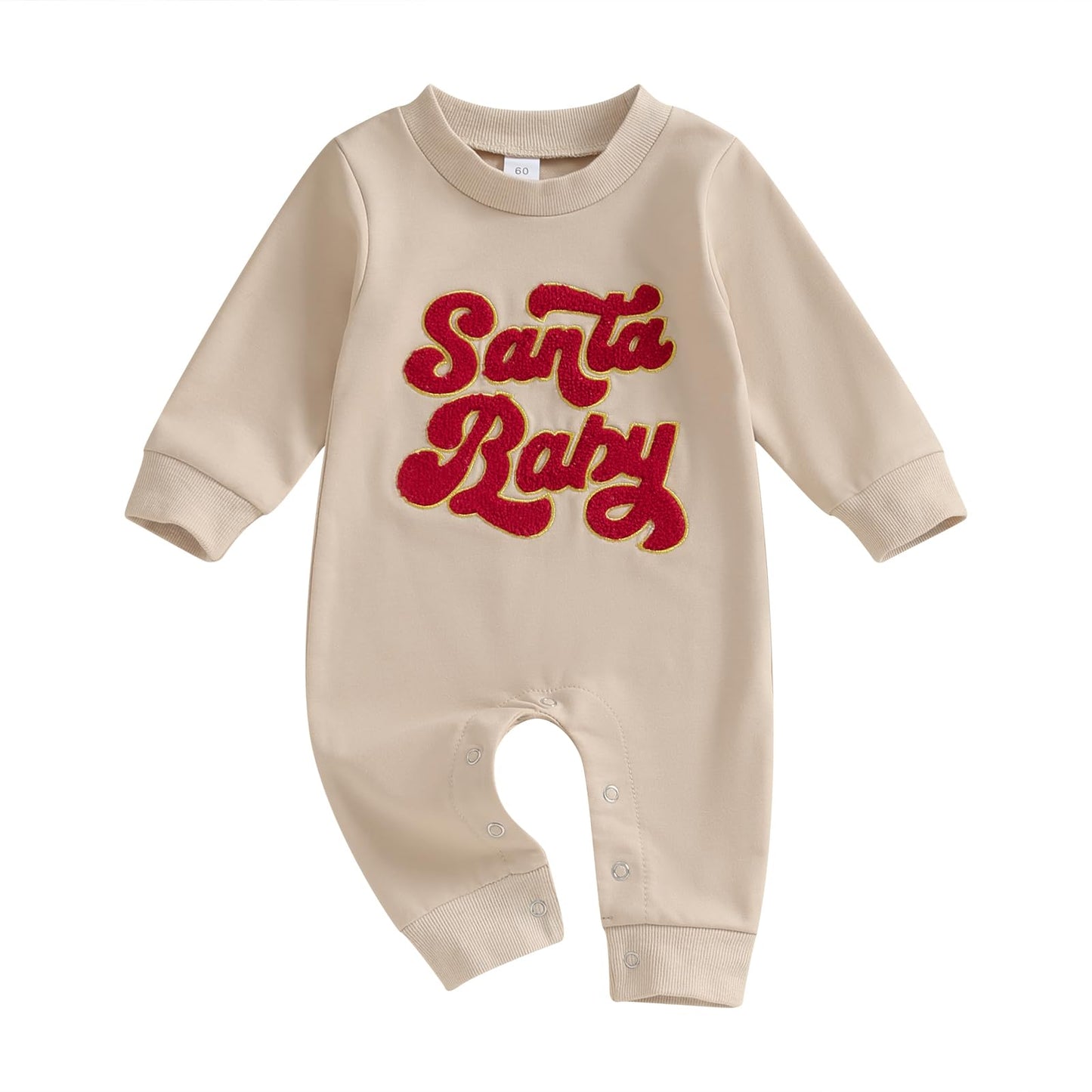 Fybitbo Infant Baby Boy Girl Clothing Santa Long Sleeve Jumpsuit Romper Onesie Cute Newborn Christmas Outfit Winter Clothes (Kha