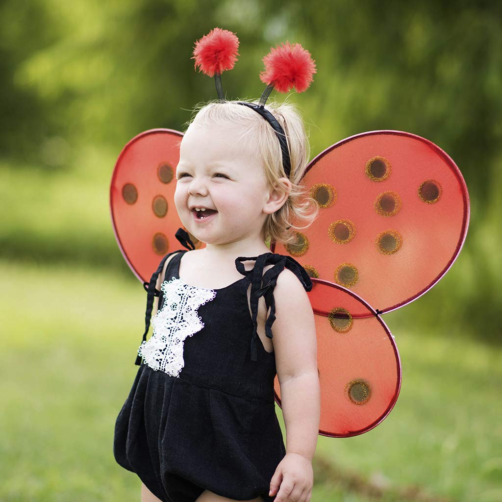 Creative Education Of Canada Great Pretenders Ladybug Wings With Headband, Red/Black (One Size)