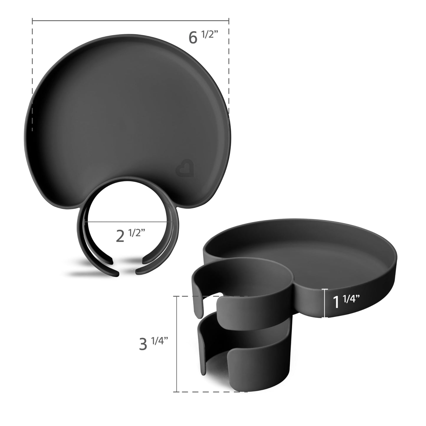 Munchkin Carseat Tray - Toddler Travel & Road Trip Accessory For Mess-Free Snacking In The Car, Grey