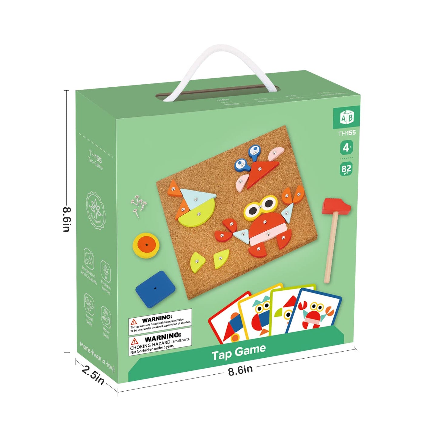 TOOKYLAND Fine Motor Toys, Toy Hammer and Nails Game is Montessori Toys That Exercise Childrens Hands-on Skills and Develop The