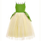 Axaxa Princess Tiana Costume For Girls Princess Tiana Dress Princess And The Frog Costume With Headband 4-7Y