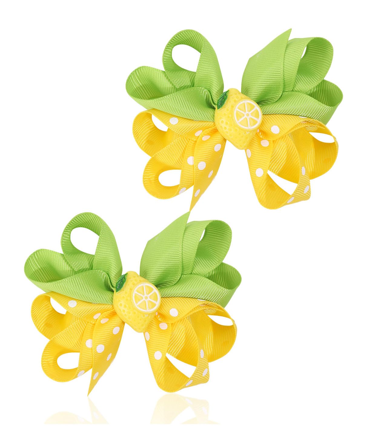 Lemon Bow Clips Baby Girls Fruits Bowknot Pin Kids Girls Yellow Lemon Hair Bow Clips BBG97 (Set-D)