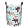 Pevtufa Cute Pug Dogs Foldable Laundry Basket Organizer,Fabric Clothes Toy Storage Basket Nursery Hamper Storage Bin For Househo