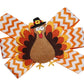 Wd2U Baby Girls 4.5' Pilgrim Tom Turkey Thanksgiving Hair Bow On Stretch Headband