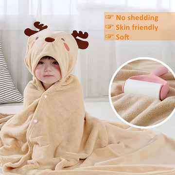 Beenific Baby Hooded Towel,Baby Towels For Newborn,Baby Bath Essentials (Brown Elk)