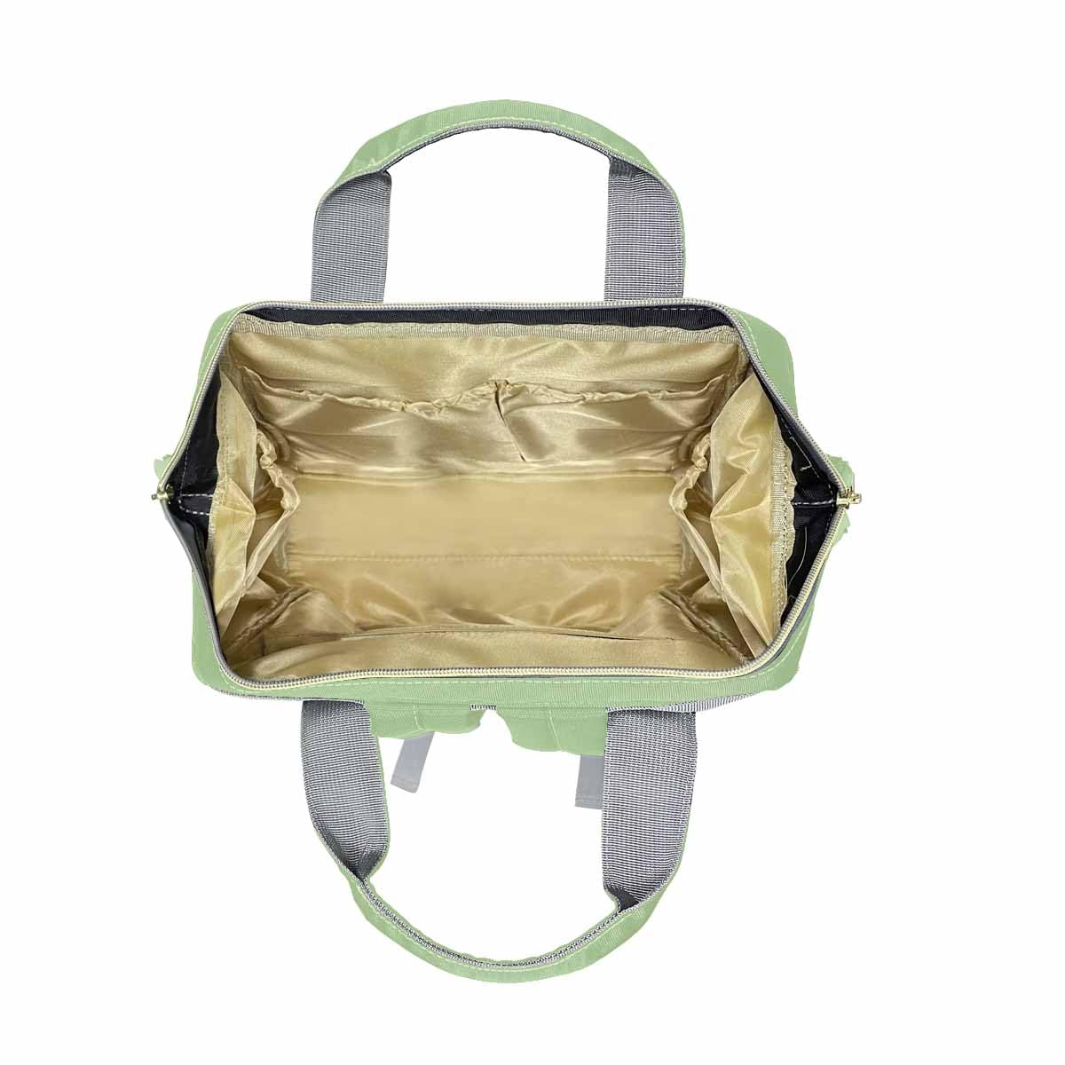 Custom Diaper Bag, Text Name Logo Green Personalized Diaper Backpack With Text Mummy Nursing Baby Bags Fashion Shoulders Bag Cas