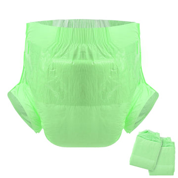 Cutieplusu Adult Diapers Heavy Absorption Dry Surface Disposable Adult Diaper All Night-Green 2 Pieces (Medium 28'-38')