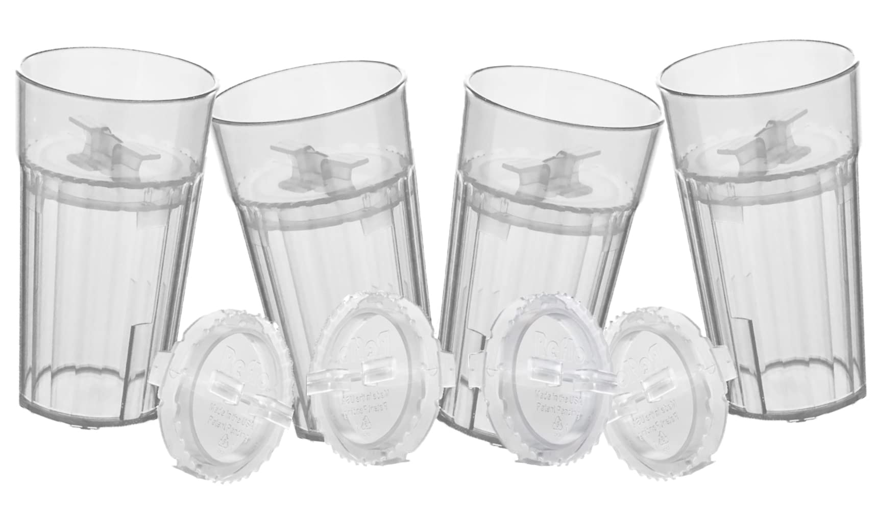 Reflo Smart Cup (Clear 4-Pack) Open Training Cup, Toddler Cup, No Suction 6Oz, 360 Control-Flow, Usa Made Premium High-Impact Pl