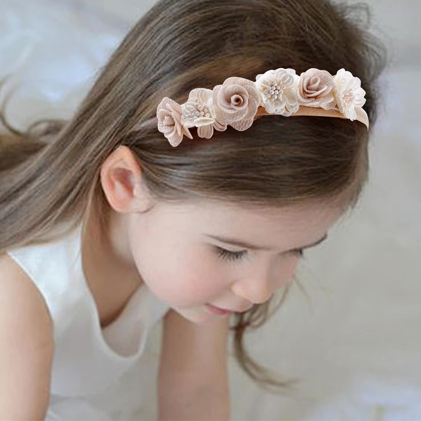 Bfnaagirl Baby Girl Headbands Nylon Flower Elastic Hairbands 6Pcs Hair Accessories Gift For Newborn Infant Toddlers